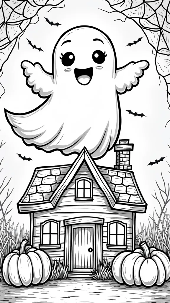 ghost halloween coloring pages